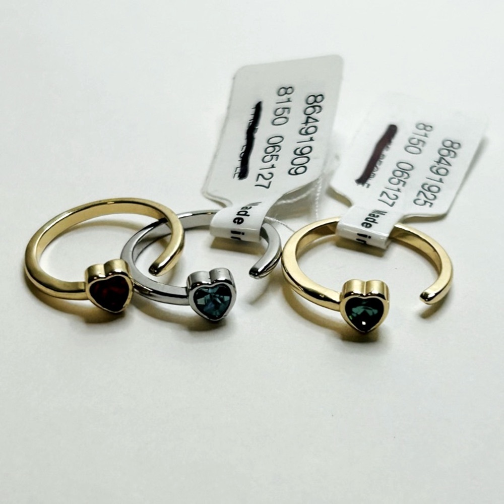 NWT Free People Heart Gemstone Ring Bundle